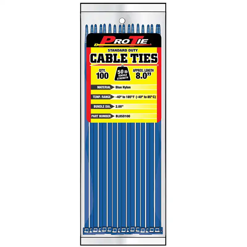 Pro Tie Blue Nylon 50lb Standard Duty Cable Ties