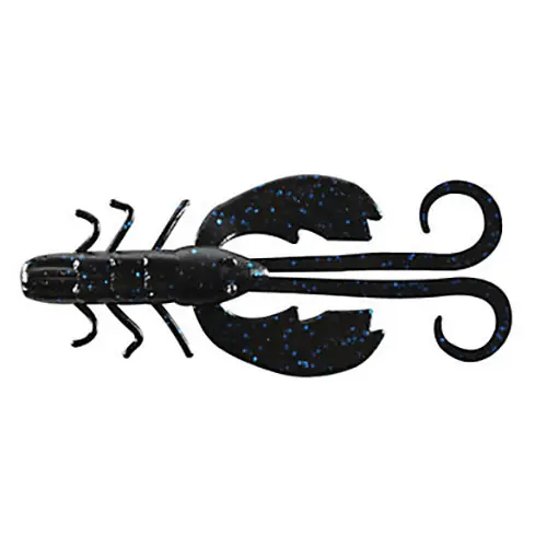 Berkley Powerbait Crazy Legs Chigger Craw 4" Black Blue Fleck 8 Pack