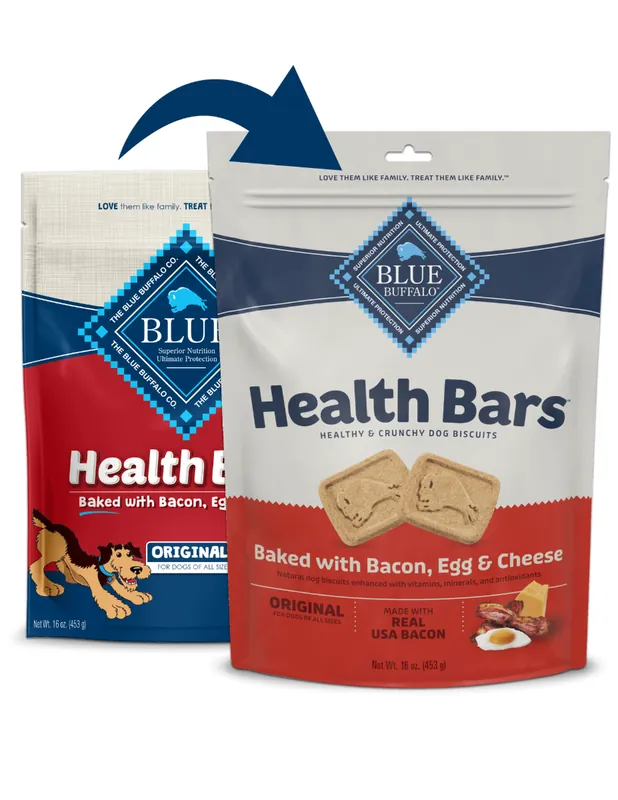 Blue Buffalo Health Bars Crunchy Dog Biscuits Baked with Bacon, Egg and Cheese 16oz