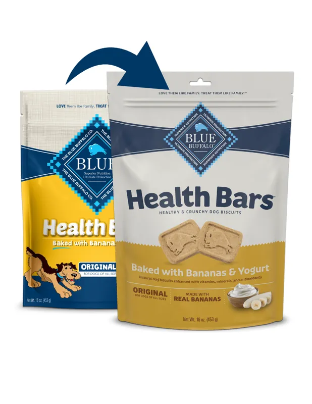 Blue Buffalo Health Bars Crunchy Dog Biscuits Baked with Banana and Yogurt 16oz