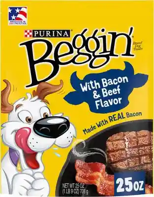 Purina Beggin‘ Strips Real Meat with Bacon & Beef Flavored Dog Treats - 25oz