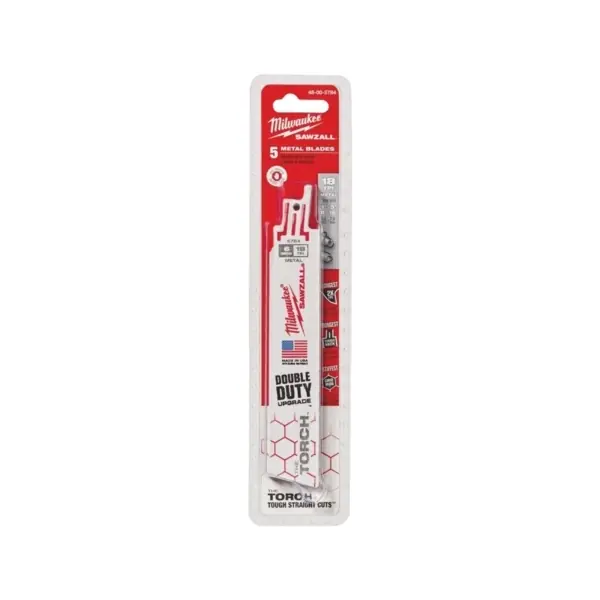 Milwaukee 6" 18-TPI The Torch SAWZALL Blades 5-Pk 48-00-5784