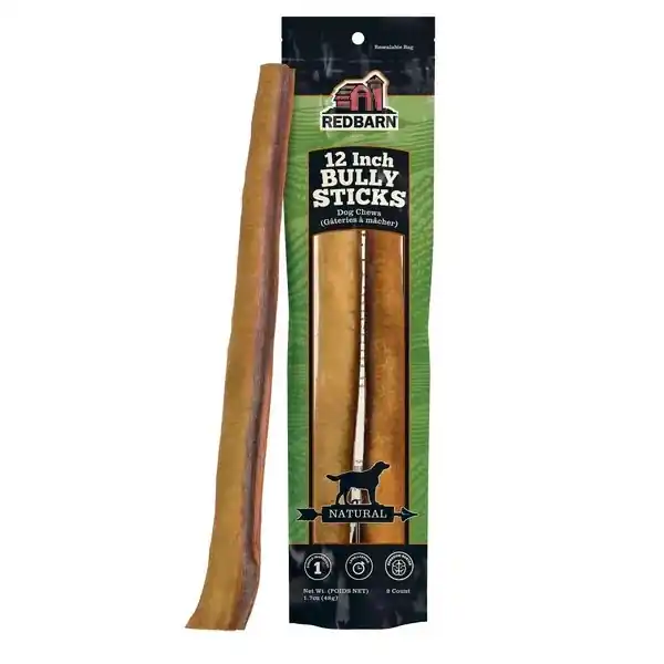 Red Barn 12" Straight Bully Sticks Beef Dog Chew 2-Pack