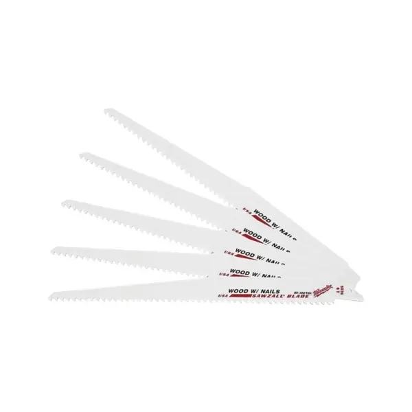 Milwaukee 9" 5-TPI SAWZALL Blades 5-Pk