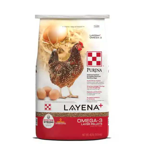 Purina® Layena®+ Omega-3 Chicken Feed Pellets 40lb