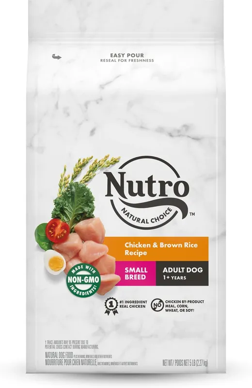 Nutro Natural Choice Small Breed Adult Dry Dog Food, Chicken & Brown Rice Recipe Dog Kibble - 13 lbs.