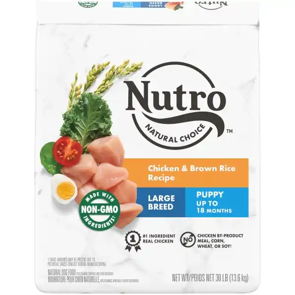 Nutro Natural Choice Large Breed Puppy Dry Dog Food, Chicken & Brown Rice Recipe Dog Kibble - 30 lbs.