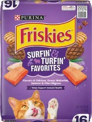 Purina Friskies Surfin‘ & Turfin‘ Favorites Dry Cat Food 16lb