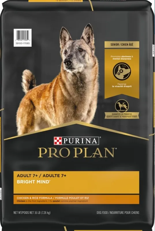 Purina Pro Plan Bright Mind Adult 7+ Chicken & Rice Formula Dry Dog Food