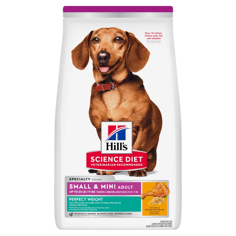 Hill‘s Science Diet Adult Perfect Weight Small & Mini Chicken & Brown Rice Recipe Dog Food