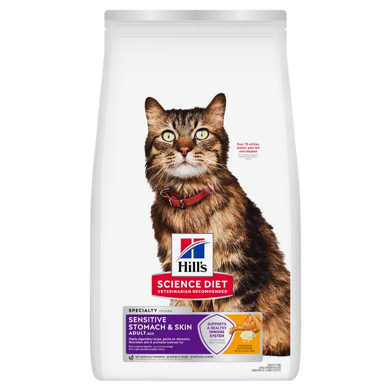 Hill‘s Science Diet Adult Sensitive Stomach & Skin Chicken & Rice Recipe Cat Food