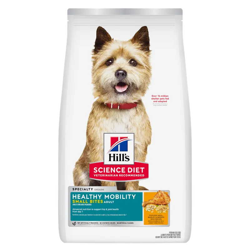 Hill‘s Science Diet Adult Healthy Mobility Small Bites Chicken Meal, Brown Rice & Barley Recipe Dog Food