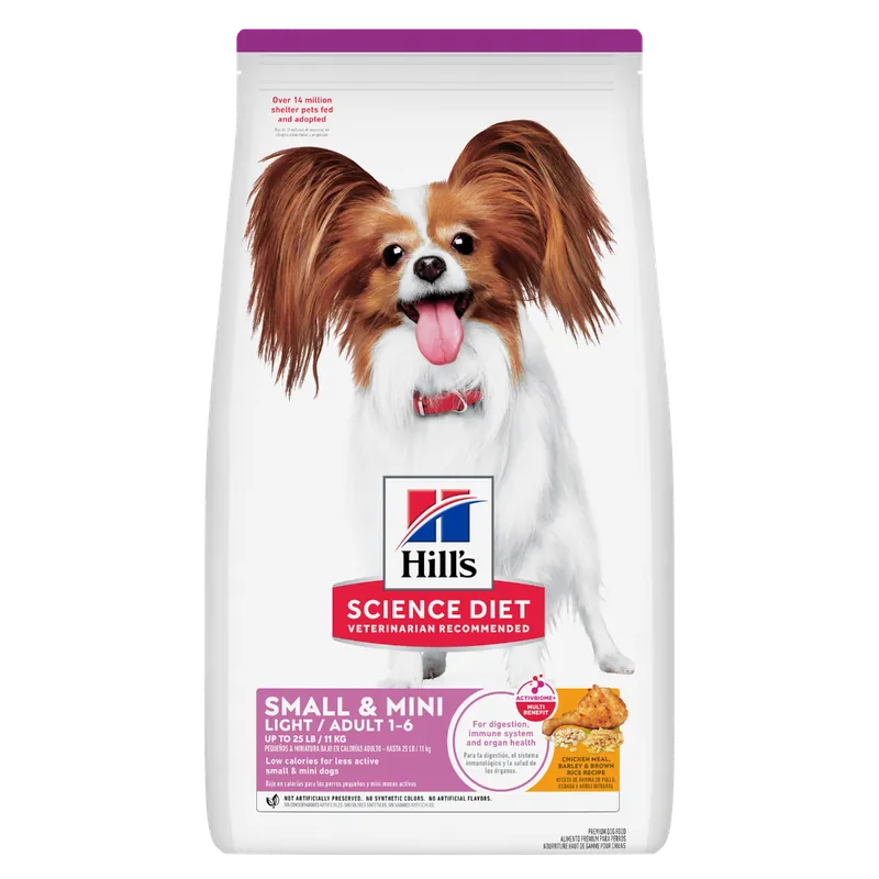 Hill‘s Science Diet Adult Light Small & Mini Chicken Meal, Barley & Brown Rice Recipe Dog Food