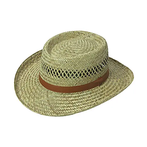 Broner Mens Lindu Straw Vented Gambler Hat (Assorted Sizes)