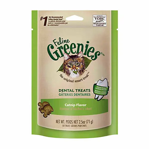 Feline Greenies Original Dental Cat Treats Catnip Flavor
