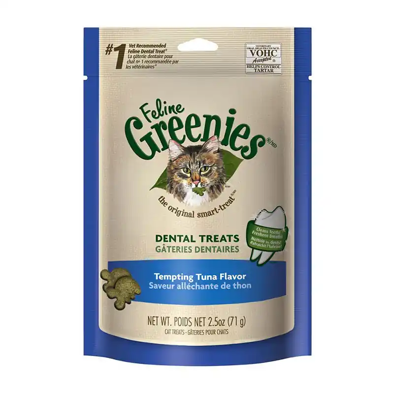 Feline Greenies Original Dental Cat Treats Tempting Tuna Flavor