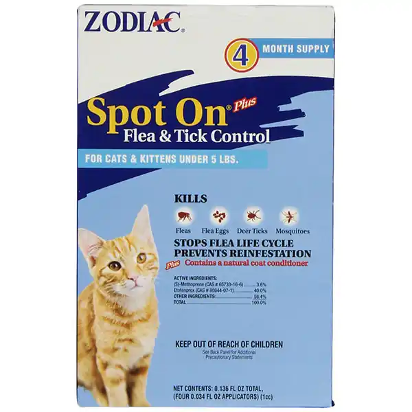 Zodiac Spot On Plus Flea & Tick Control for Cats & Kittens
