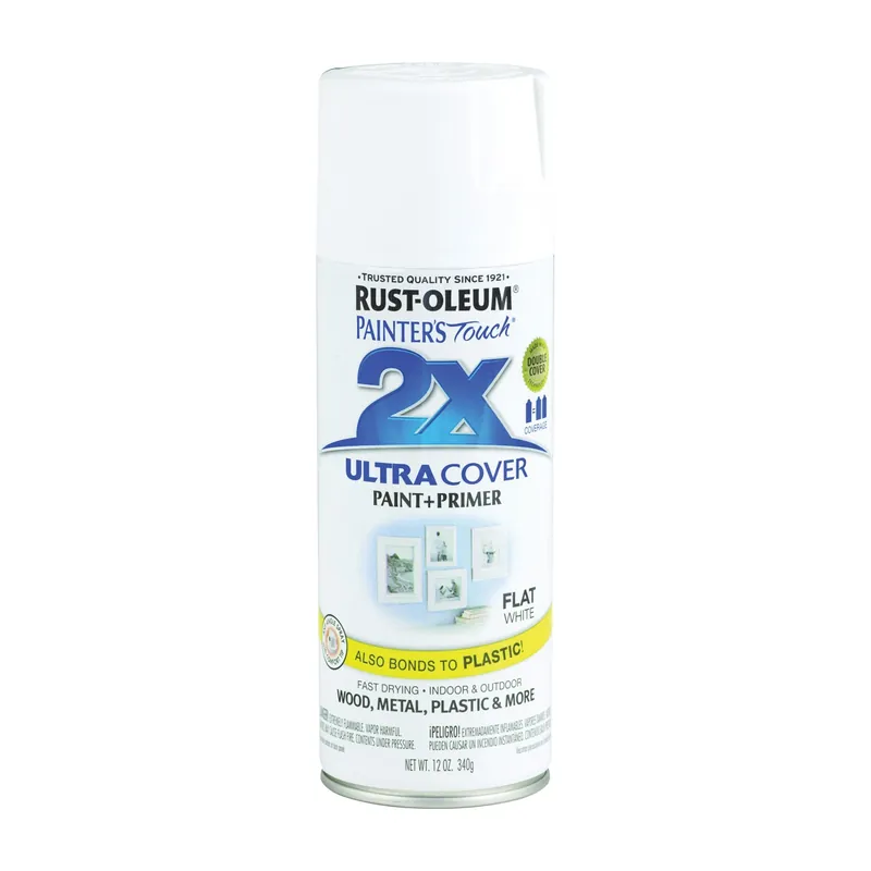 Rust-Oleum Painter‘s Touch Ultra Cover 2x Matte Spray Paint 12oz Flat White