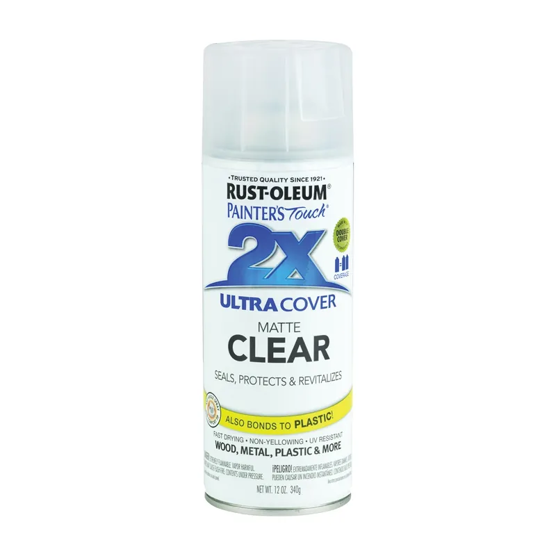 Rust-Oleum Painter‘s Touch Ultra Cover 2x Clear Spray Paint 12oz Matt Clear