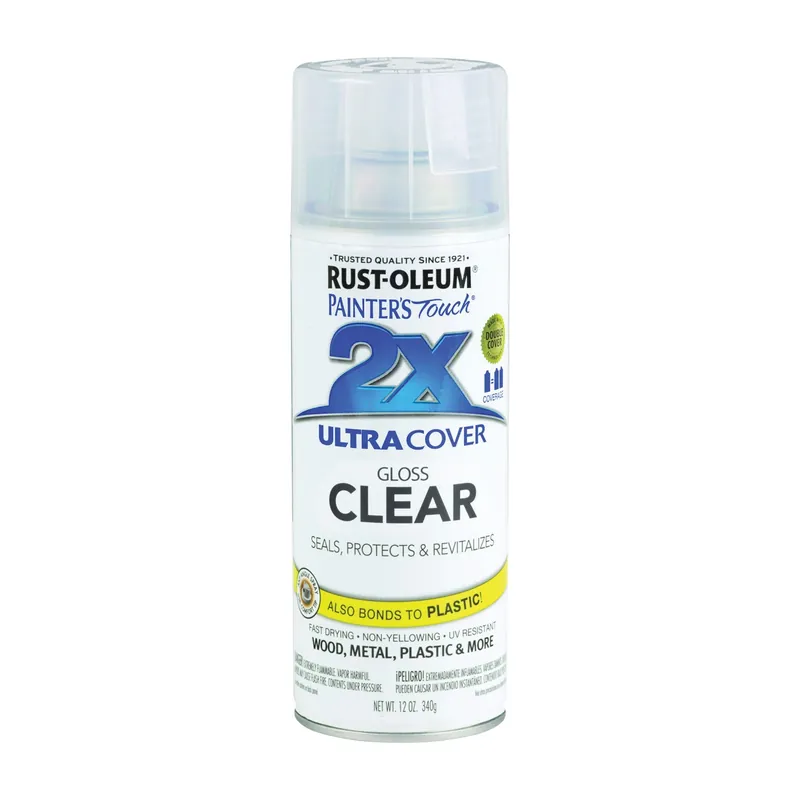 Rust-Oleum Painter‘s Touch Ultra Cover 2x Clear Spray Paint 12oz Gloss Clear