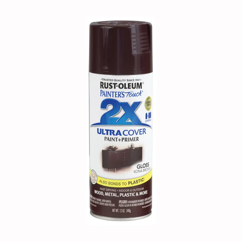 Rust-Oleum Painter‘s Touch Ultra Cover 2x Gloss Spray Paint 12oz Kona Brown