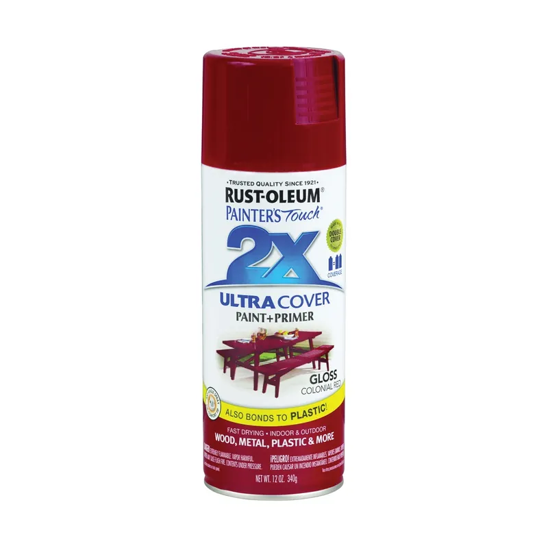 Rust-Oleum Painter‘s Touch Ultra Cover 2x Gloss Spray Paint 12oz Colonial Red