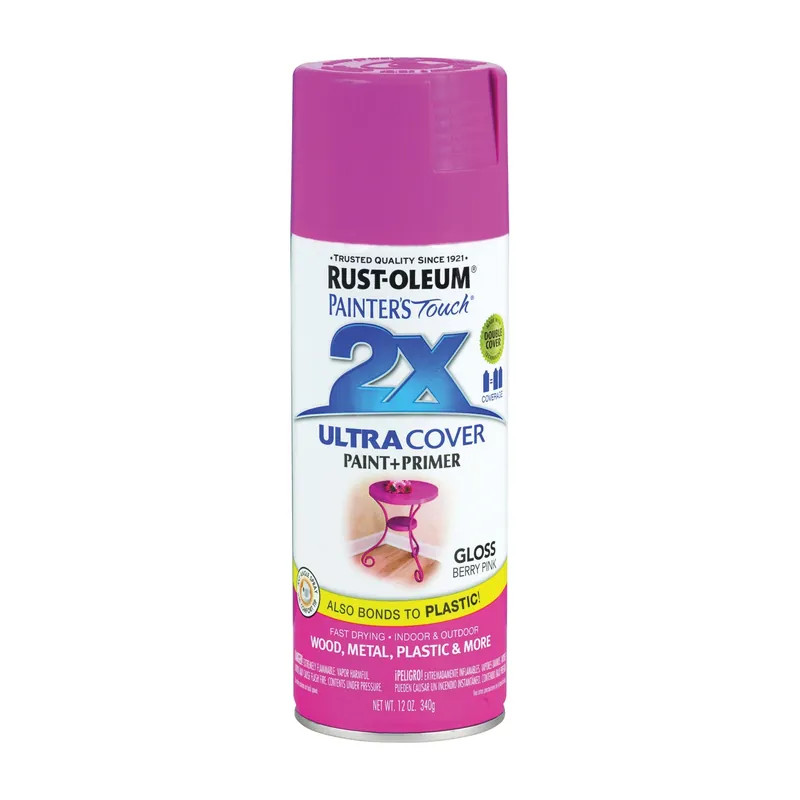 Rust-Oleum Painter‘s Touch Ultra Cover 2x Gloss Spray Paint 12oz Berry Pink