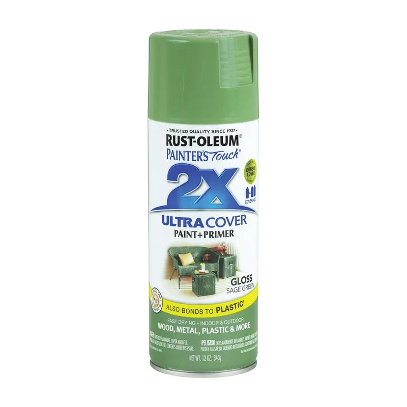 Rust-Oleum Painter‘s Touch Ultra Cover 2x Gloss Spray Paint 12oz Sage Green