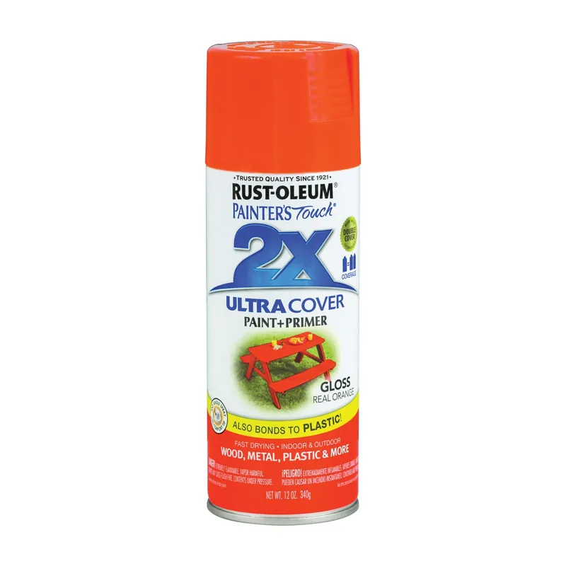 Rust-Oleum Painter‘s Touch Ultra Cover 2x Gloss Spray Paint 12oz Real Orange