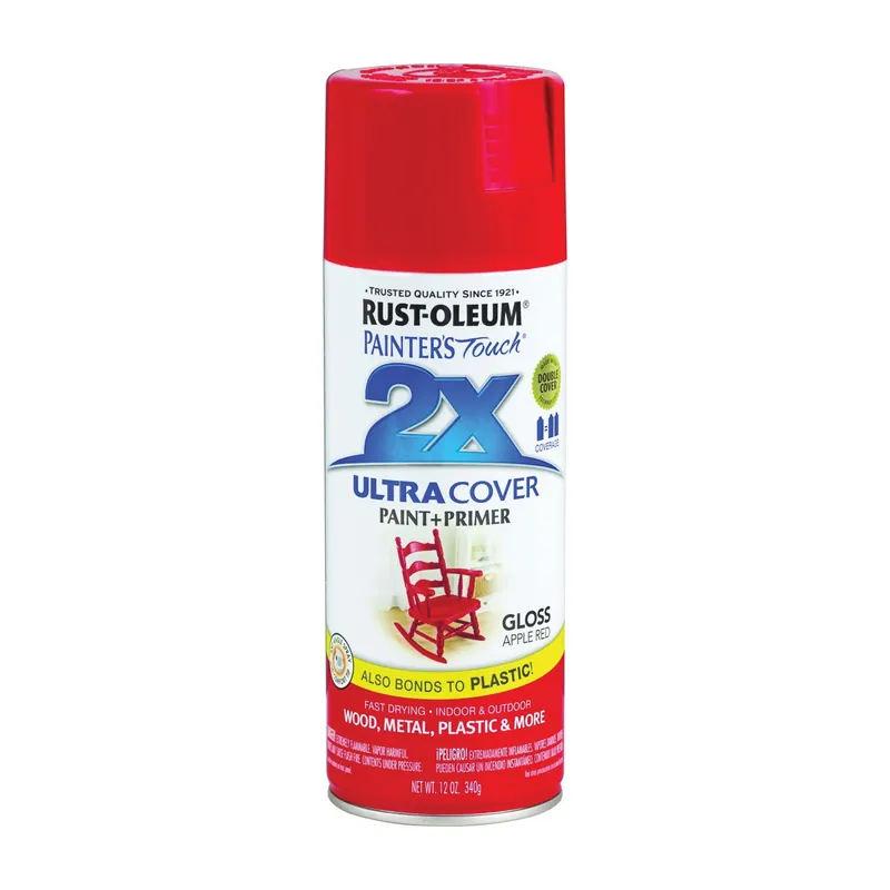 Rust-Oleum Painter‘s Touch Ultra Cover 2x Gloss Spray Paint 12oz Apple Red