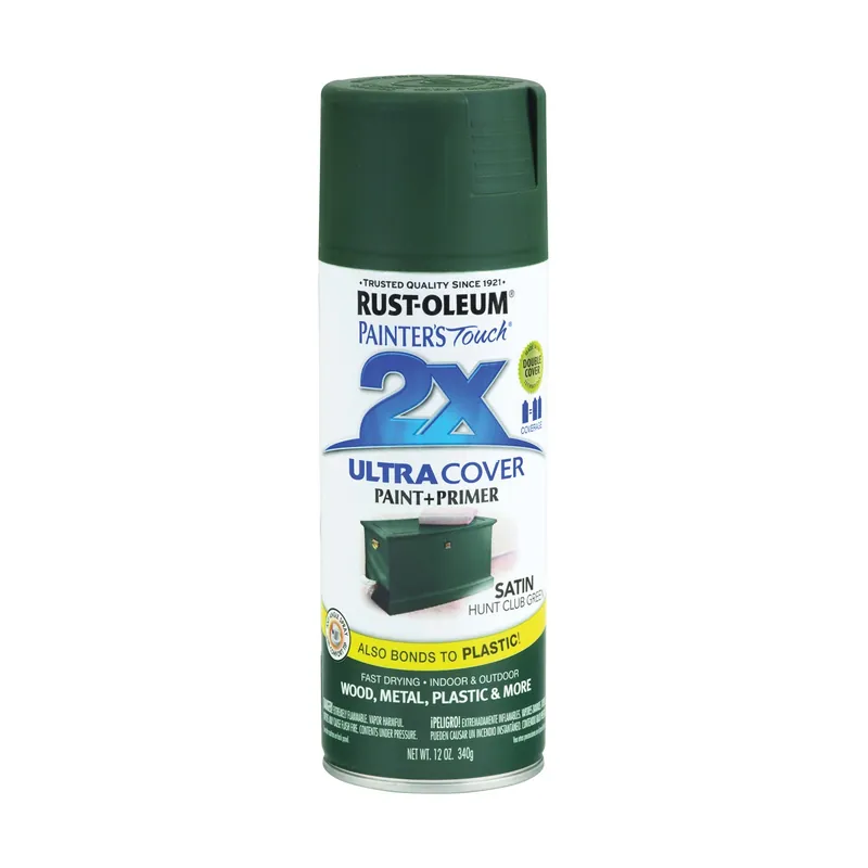 Rust-Oleum Painter‘s Touch Ultra Cover 2x Satin Spray Paint 12oz Satin Hunt Club Green