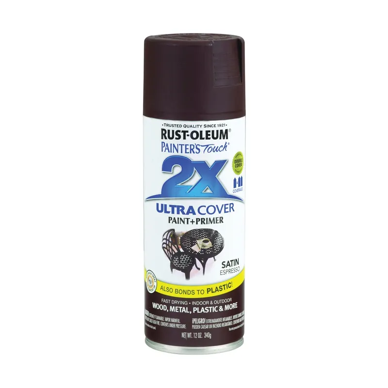 Rust-Oleum Painter‘s Touch Ultra Cover 2x Satin Spray Paint 12oz Espresso