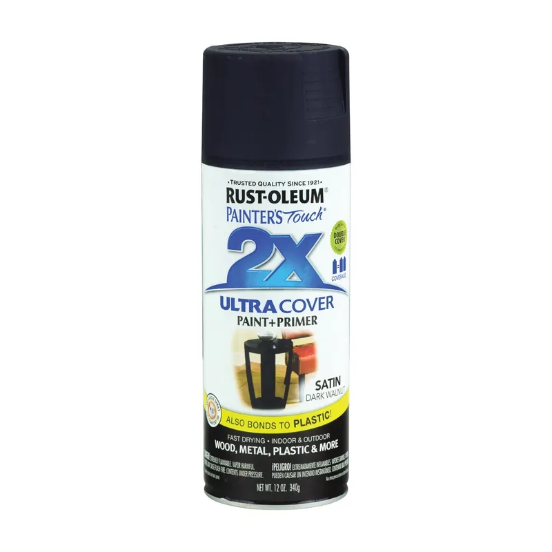Rust-Oleum Painter‘s Touch Ultra Cover 2x Satin Spray Paint 12oz Dark Walnut