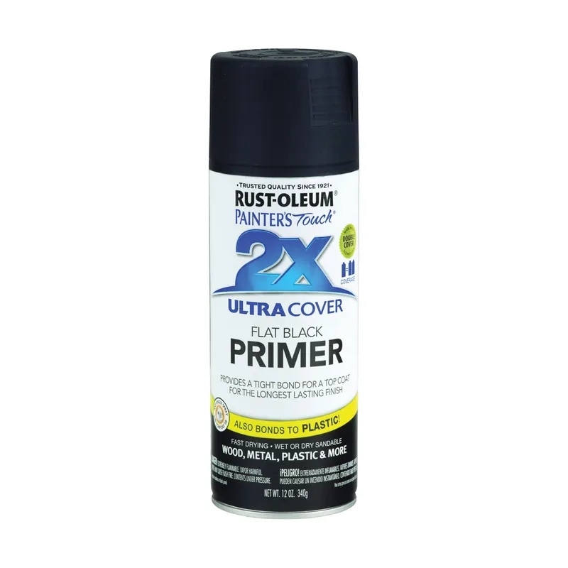 Rust-Oleum Painter‘s Touch Ultra Cover 2x Primer Spray Paint 12oz - Flat Black Primer