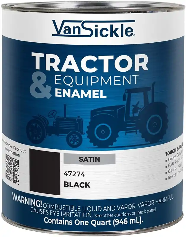 Van Sickle Paint 47274 Tractor & Equipment Enamel Satin Paint – Black - 1 Quart