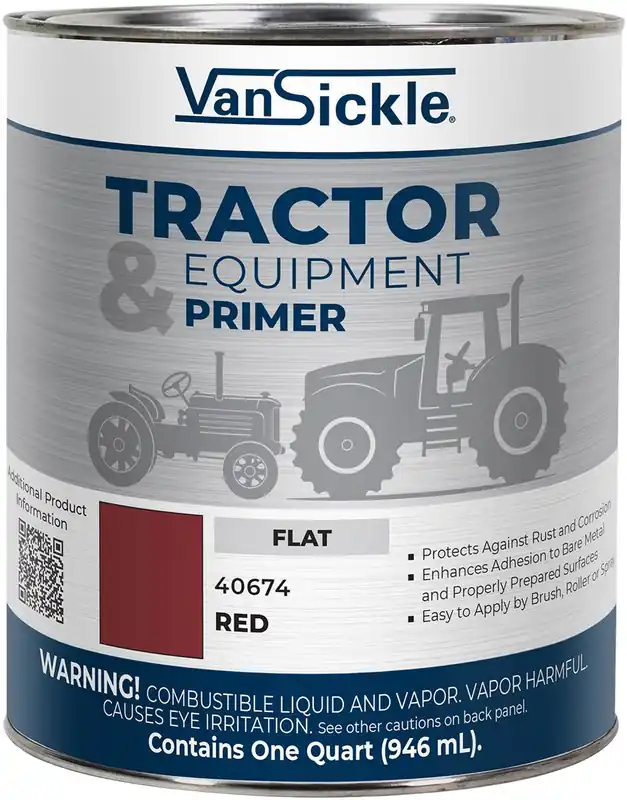 Van Sickle Paint 40674 Tractor & Equipment Primer Flat Paint - Red - 1 Quart