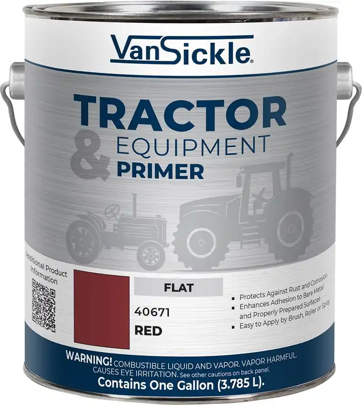Van Sickle Paint 40671 Tractor & Equipment Primer Flat Paint - Red - 1 Gallon