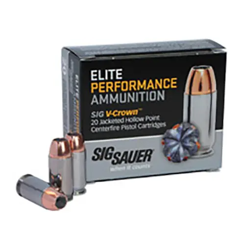 Sig Sauer Elite V-Crown Jacketed Hollow Point Centerfire Pistol Cartridges - 380Auto