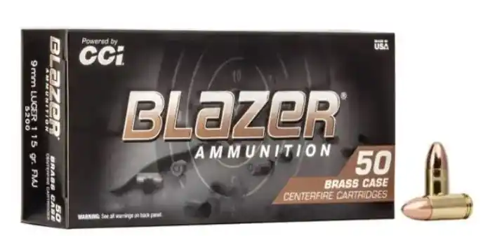 Blazer Brass Handgun Ammunition 9mm 115 Grain