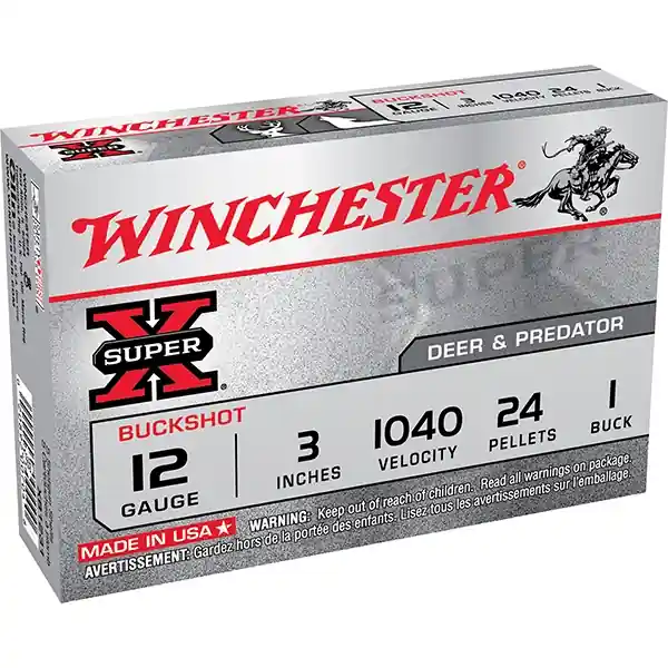 Winchester Super-X Buckshot 12ga 3" 24 Pellets 1 Buck