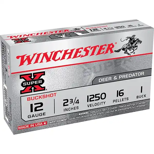 Winchester Super-X Buckshot 12ga 2-3/4" 16 Pellets 1 Buck