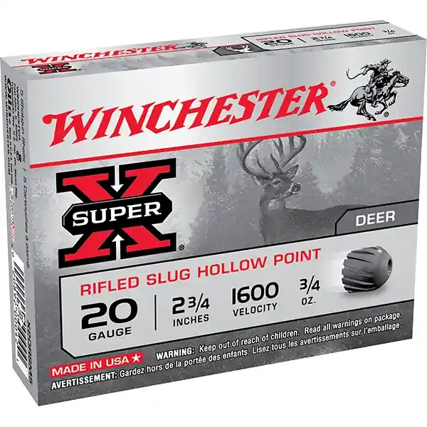 Winchester Super-X Rifled Slug Hollow Point 20ga
