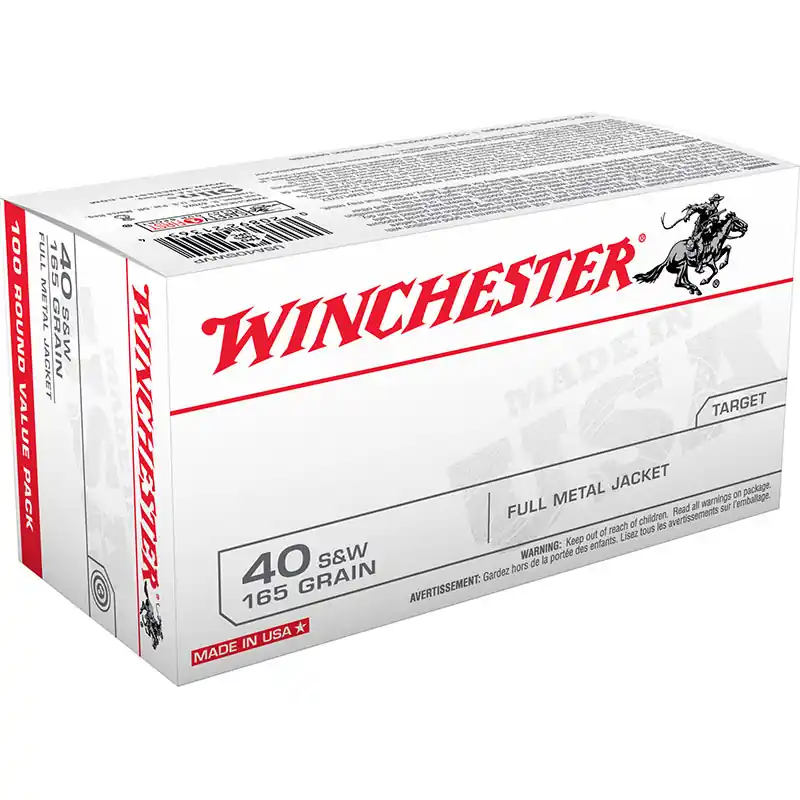 Winchester USA 40 S&W 165 GR FMJ 100RD