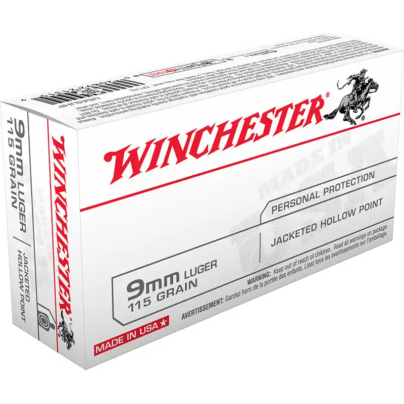 Winchester USA 9mm Luger 115 GR JHP 50RD
