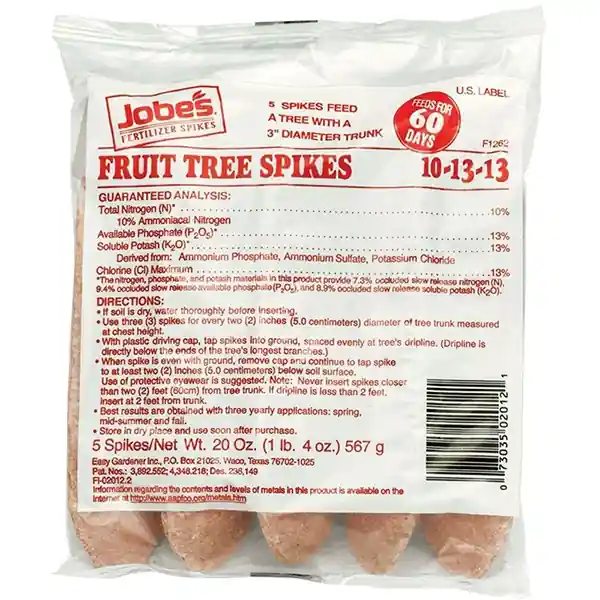 Jobes Gro-Stakes Fruit Tree Fertilizer Spikes 5-Pk