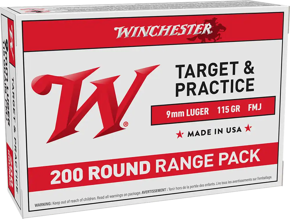 Winchester 9mm Luger 115 Grain FMJ Centerfire Handgun Ammo
