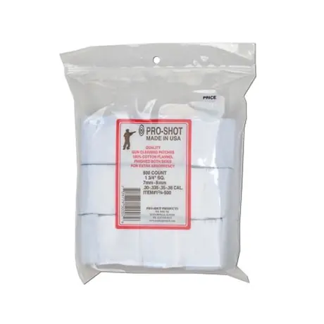 Pro-Shot Gun Cleaning Patches 500ct. 7mm-.38Cal/6mm