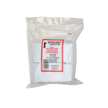 Pro-Shot Gun Cleaning Patches 250ct. .38-.45Cal./.20-410Ga.
