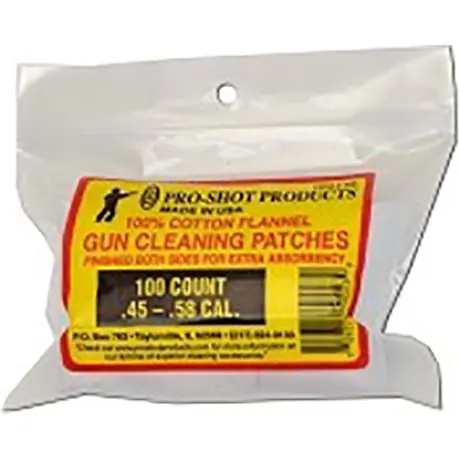 Pro-Shot Gun Cleaning Patches 100ct. .45-.58Cal.