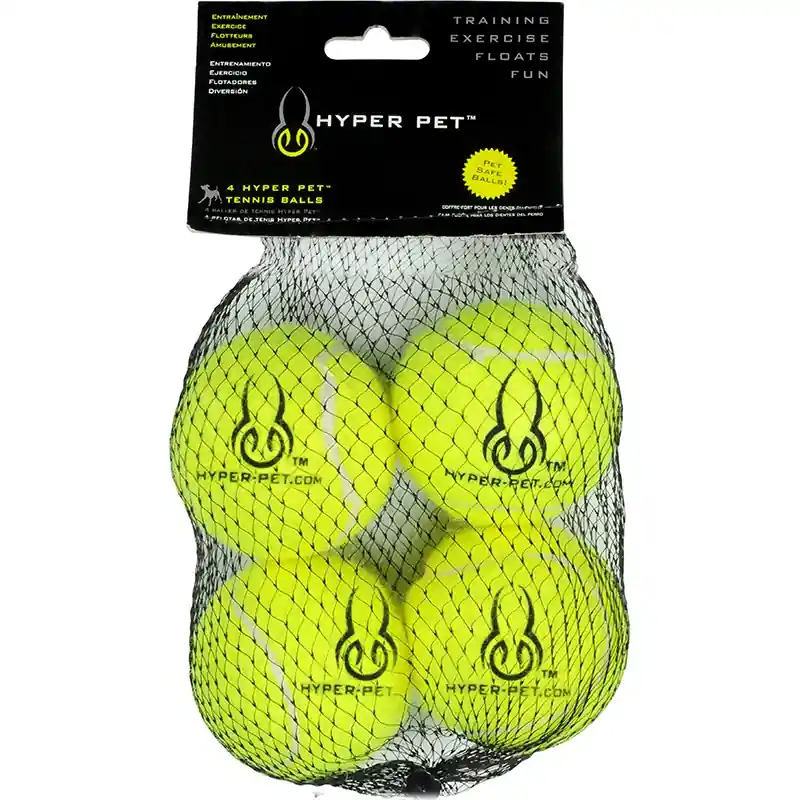Hyper Pet Green Tennis Balls - 4pk